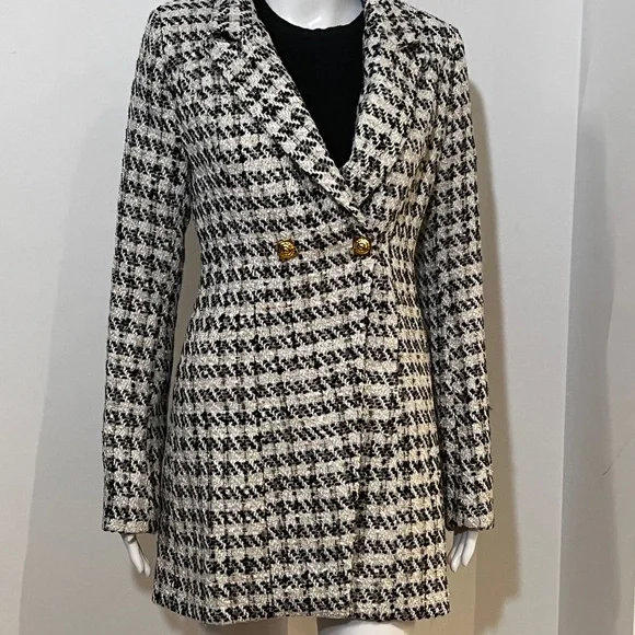 Fashion Nova Black and White Houndstooth Blazer - Picture 4 of 7